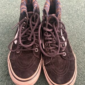 Vans Black and Brown High-Top Sneakers